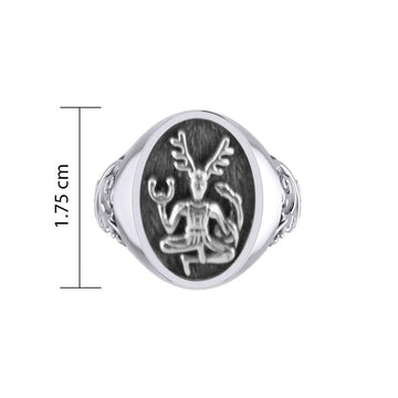 God Cernunnos Silver Signet Ring TRI2268 - Jewelry